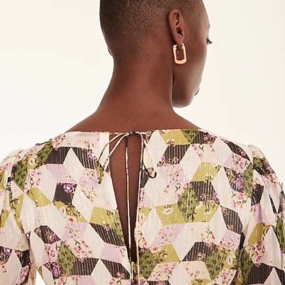 NEW J. Crew Lurex Metallic Chiffon Midi Dress NWT - Picture 9 of 13